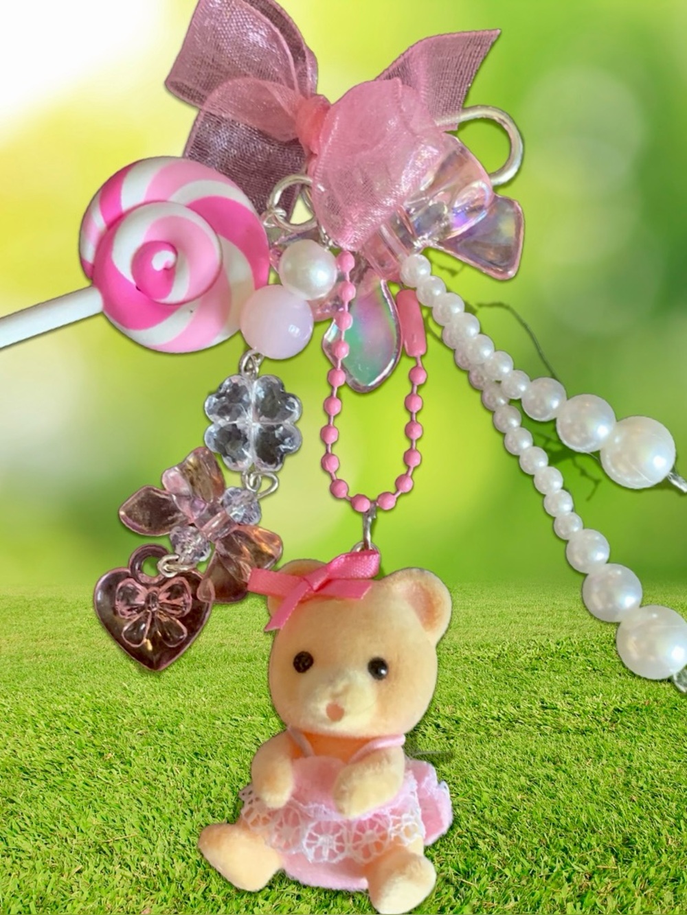 Calico Critter Bear Bag Charm Keychain